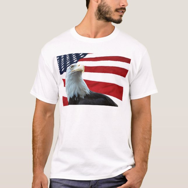 Örn mot amerikanska flagganskjortan t-shirt (Framsida)