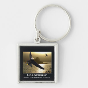 Örn Motivational Keychain, Zipper-pull, Märkre Fyrkantig Silverfärgad Nyckelring