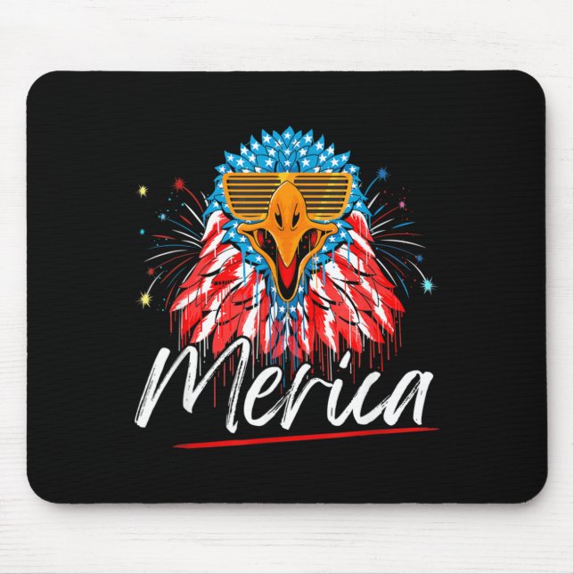 Örn Mullet 4 juli Flagga Merica-Självständighet Musmatta (Framsidan)