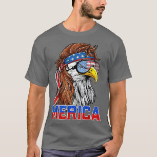 Örn Mullet Merica American Flagga Patriotic 4 T Shirt
