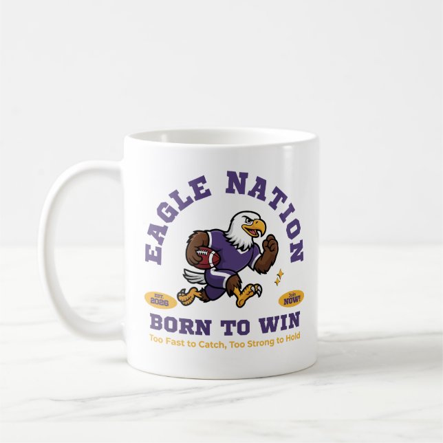 Örn Nation Football Maskot Design Kaffemugg (Vänster)