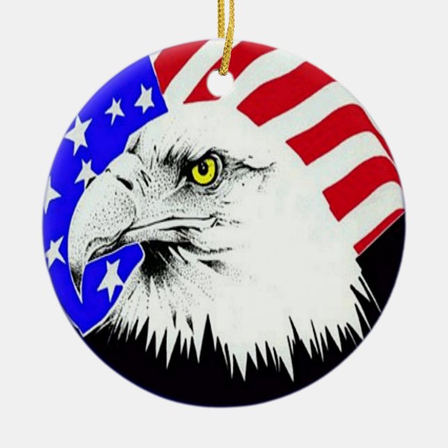 Örn och American Flagga Ornament (Framsidan)