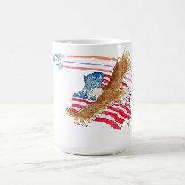 Örn och amerikansk flagga kaffemugg