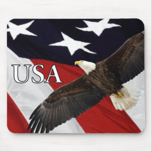 Örn och amerikansk flagga USA Musmatta