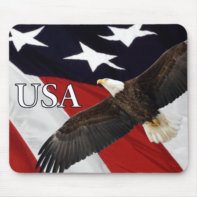 Örn och amerikansk flagga USA Musmatta (Framsidan)