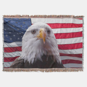 Örn och amerikanska Flagga Filt