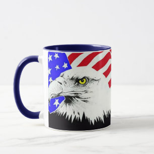 Örn och amerikanska Flagga Mugg