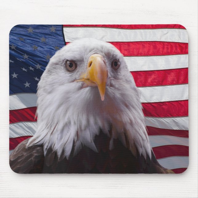 Örn och amerikanska Flagga Musmatta (Framsidan)