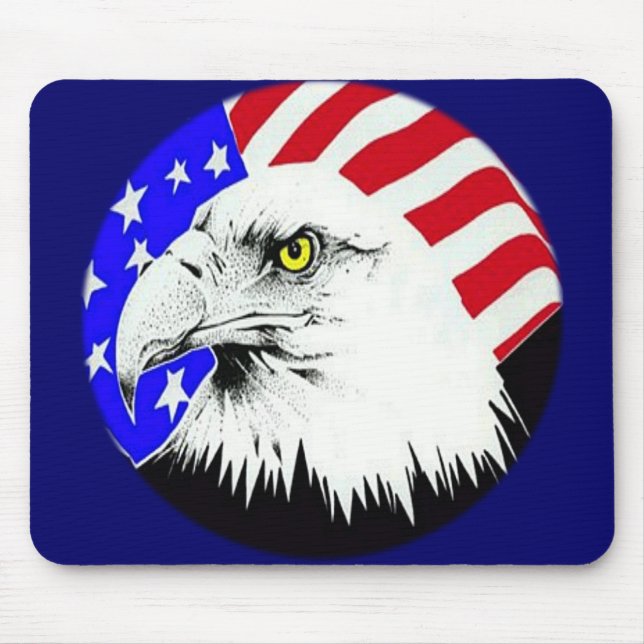 Örn och amerikanska Flagga Musmatta (Framsidan)