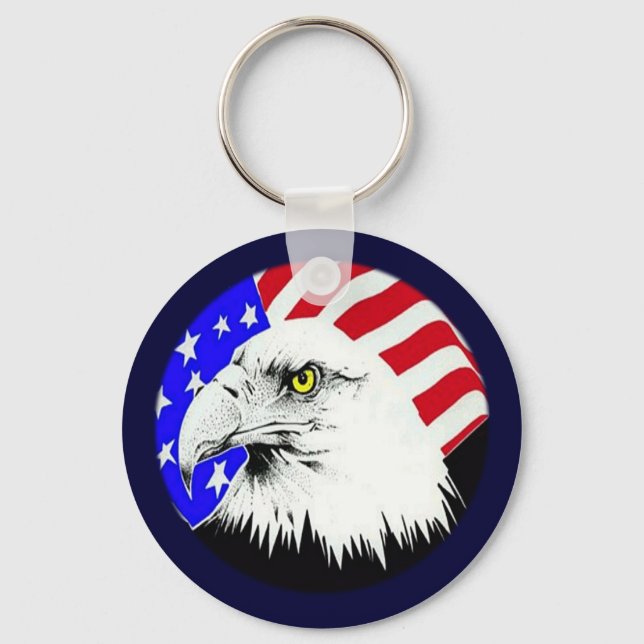 Örn och amerikanska Flagga Nyckelring (Framsida)