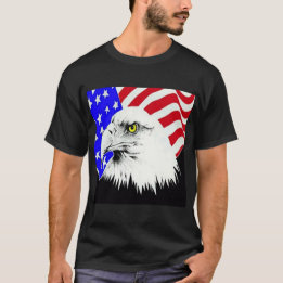 Örn och amerikanska Flagga Tee Shirt