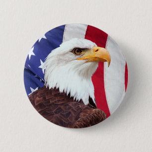 Örn och amerikanska flaggan knapp