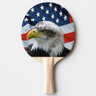 Örn och amerikanska flaggan pingisracket