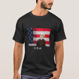 Örn och amerikanska flaggan t-shirt