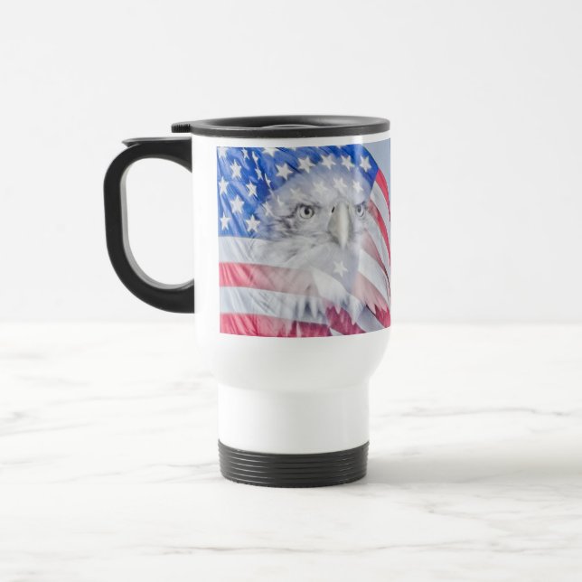 Örn och den amerikanska Flagga Resemugg (Vänster)