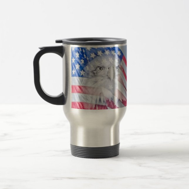Örn och den amerikanska Flagga Resemugg (Vänster)