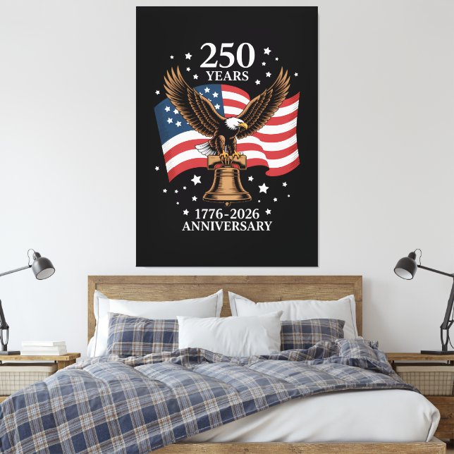 Örn och flagga 250 år av Amerika 1776-2026 Canvastryck (Insitu (sovrum))