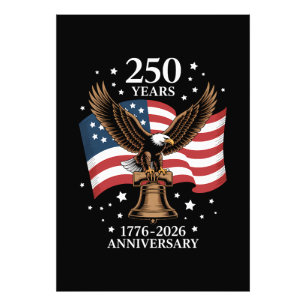 Örn och flagga 250 år av Amerika 1776-2026 Fototryck