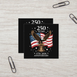 Örn och flagga 250 år av Amerika 1776-2026 Fyrkantigt Visitkort