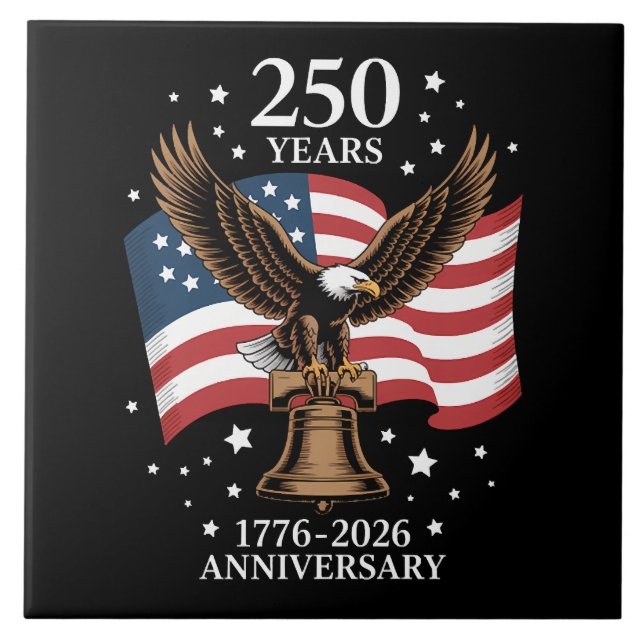 Örn och flagga 250 år av Amerika 1776-2026 Kakelplatta (Framsidan)