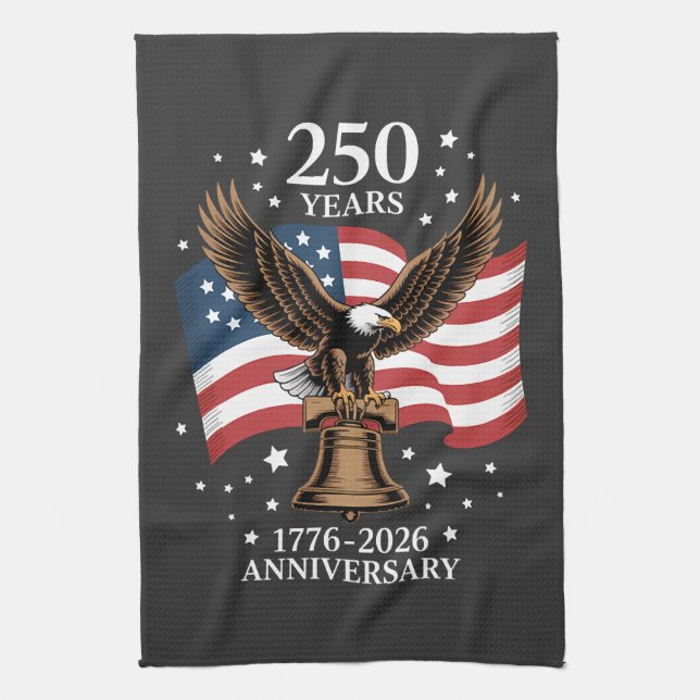 Örn och flagga 250 år av Amerika 1776-2026 Kökshandduk (Vertikal)