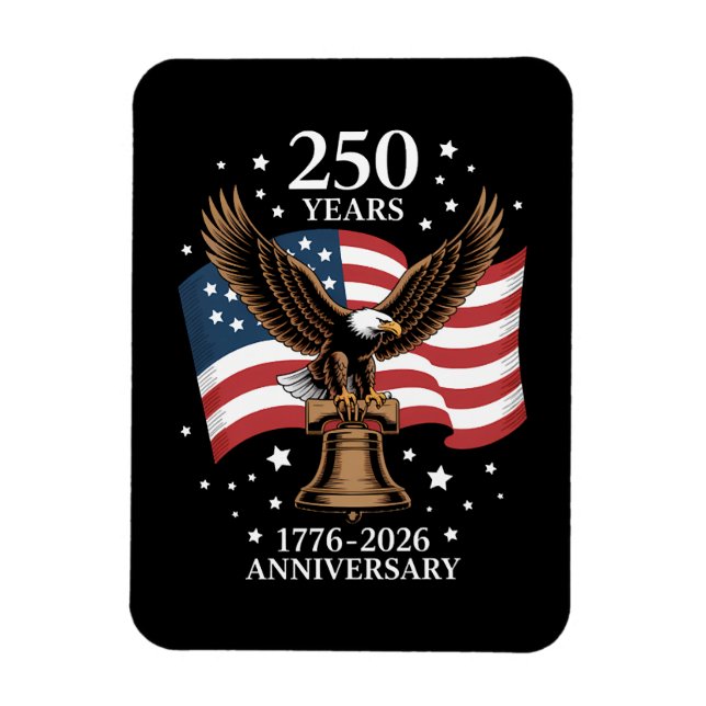 Örn och flagga 250 år av Amerika 1776-2026 Magnet (Vertikal)
