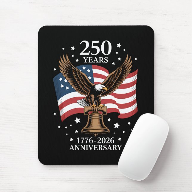 Örn och flagga 250 år av Amerika 1776-2026 Musmatta (Med mus)