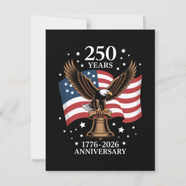 Örn och flagga 250 år av Amerika 1776-2026 Spara Datumet (Framsida)