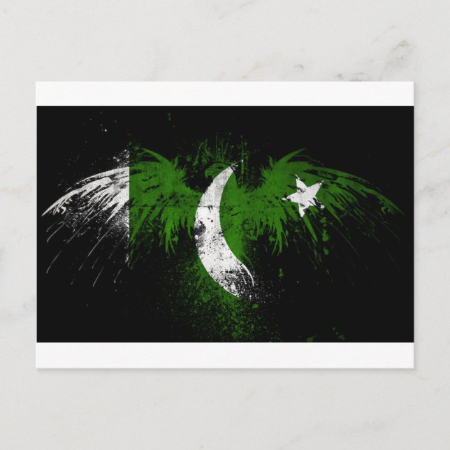 örn-on-pakistani-flagga-tapet-hd-wallpap vykort (Framsida)