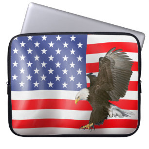 Örn på amerikanska Flagga Laptop Fodral