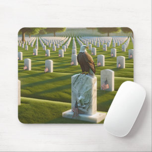 Örn på ett militärt gravestone musmatta