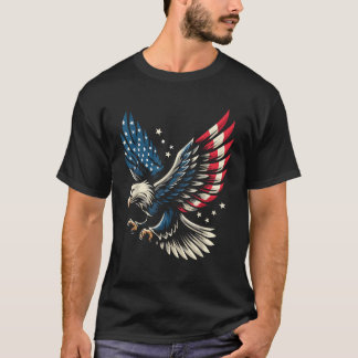Örn Patriotic American Flagga 4 juli T Shirt