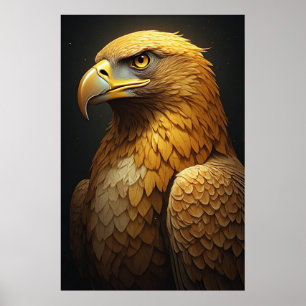 Örn Porträtt Kraftfull Rovfågel Poster