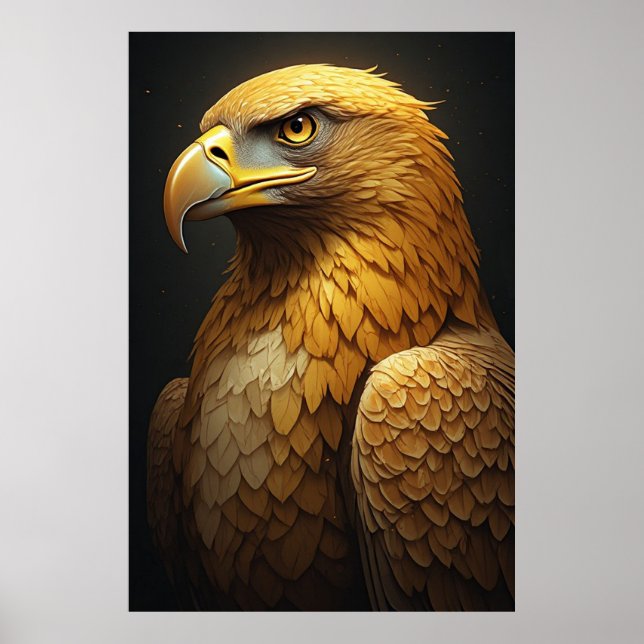 Örn Porträtt Kraftfull Rovfågel Poster (Framsidan)