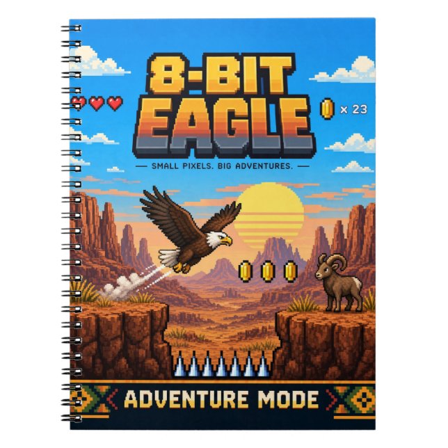 Örn, Retro 8-Bit Pixelkonst Anteckningsbok (Framsidan)