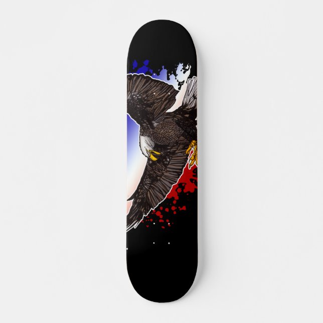 Örn - Röd, vit och blå Mini Skateboard Bräda 18,5 Cm (Framsida)