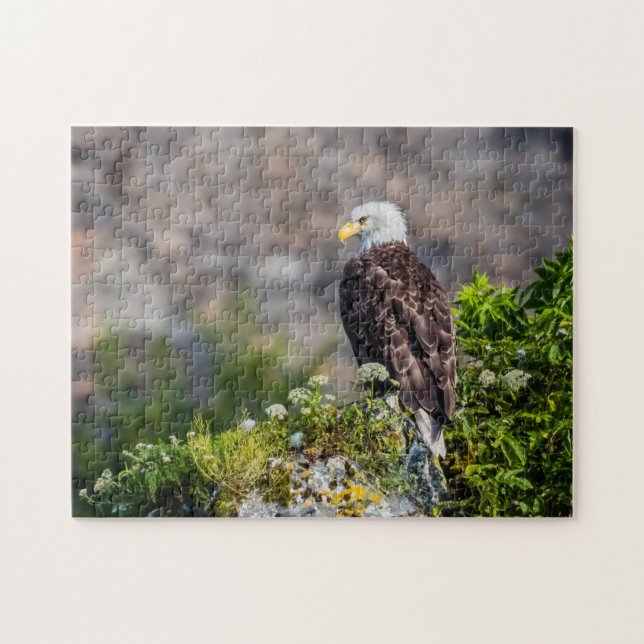 Örn sitta vid sten pussel (Horisontell)