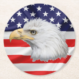 Örn snyggt patriotisk underlägg papper rund