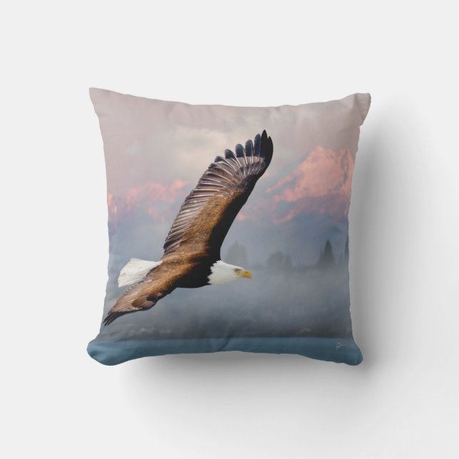 Örn Soar Mountains Nature Inspirational Kudde (Framsida)
