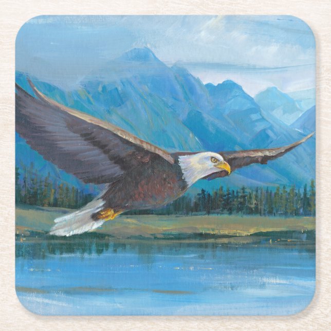 Örn Soaring Underlägg Papper Kvadrat (Framsidan)