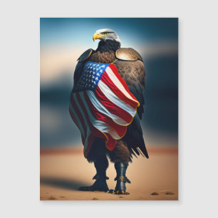 Örn som äger en amerikansk Flagga