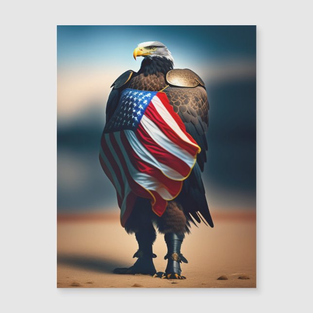 Örn som äger en amerikansk Flagga (Framsida)