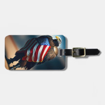 Örn som äger en amerikansk Flagga