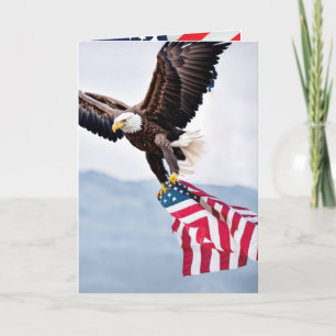Örn som flyger med Flagga Kort