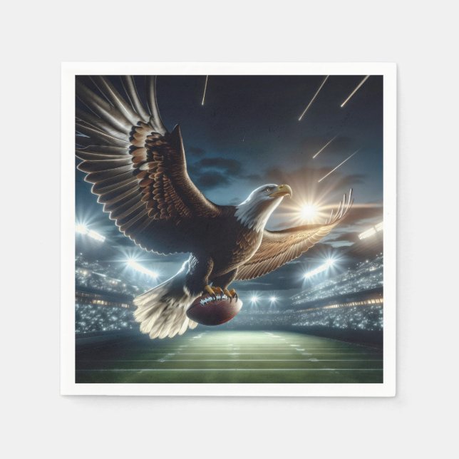 Örn som flyger med fotboll pappersservett (Framsidan)