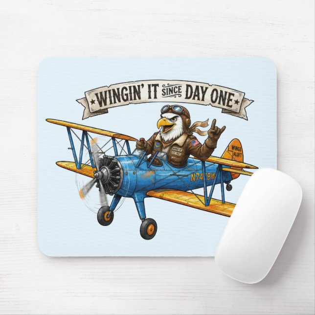 Örn som flyger på känsla musmatta (Med mus)