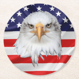 Örn som vädjar om patriotisk gåva underlägg papper rund