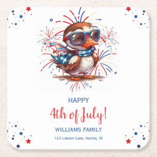 Örn sommarfest Patriotisk USA 4 juli Underlägg Papper Kvadrat