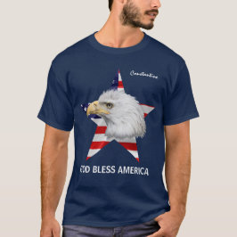 Örn, Stjärna, Flagga anpassade vackert T Shirt