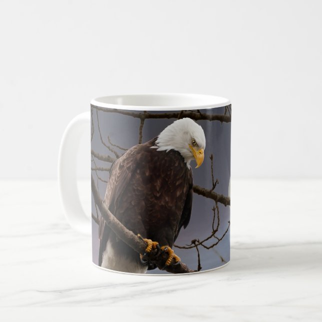 Örn under fullt månskt naturliv kaffemugg (Framsida vänster)